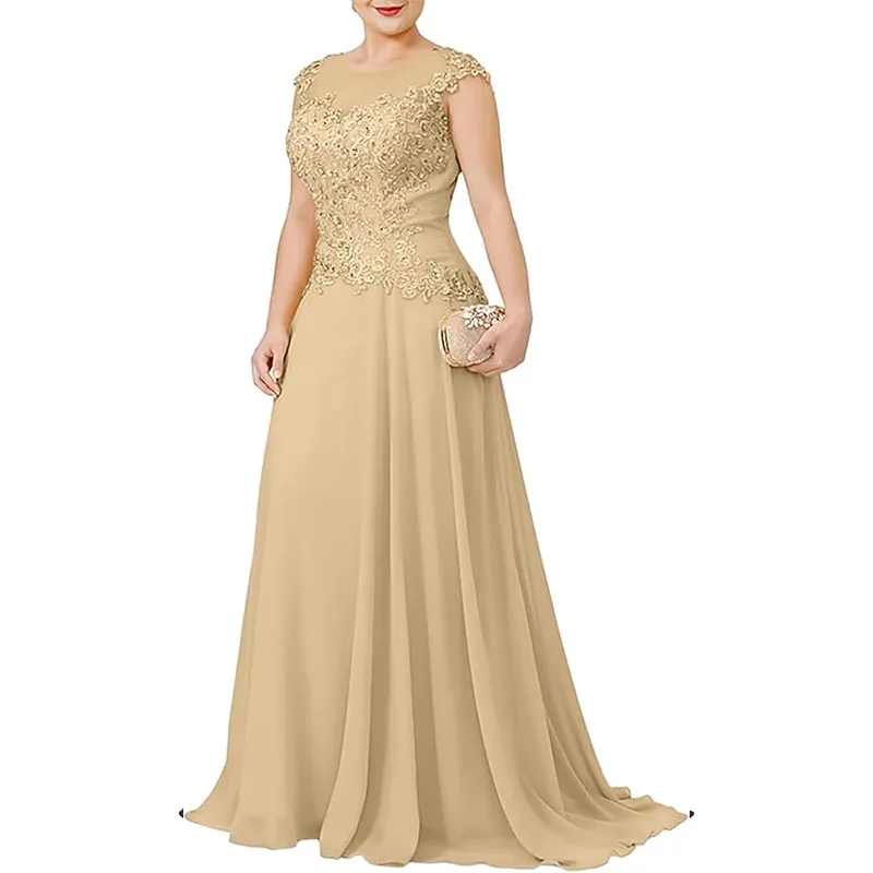 Mother of The Bride Dresses Plus Size - Appliqued Chiffon Formal Wedding Guest Dresses image 3