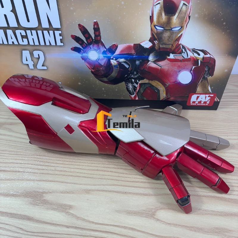 

47cm 1/1 Iron Man MK42 XLII Cosplay Accessories Wearable LED Lights Arm Gloves Cattoys Mark42 Armor Hand Cosplay Costume Prop