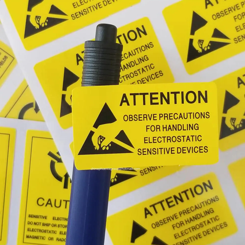 

200pcs Static Warning Stickers,Electrostatic Caution Self Adhesive Safety Signs For Static Sensitive Devices,Electronic Labs