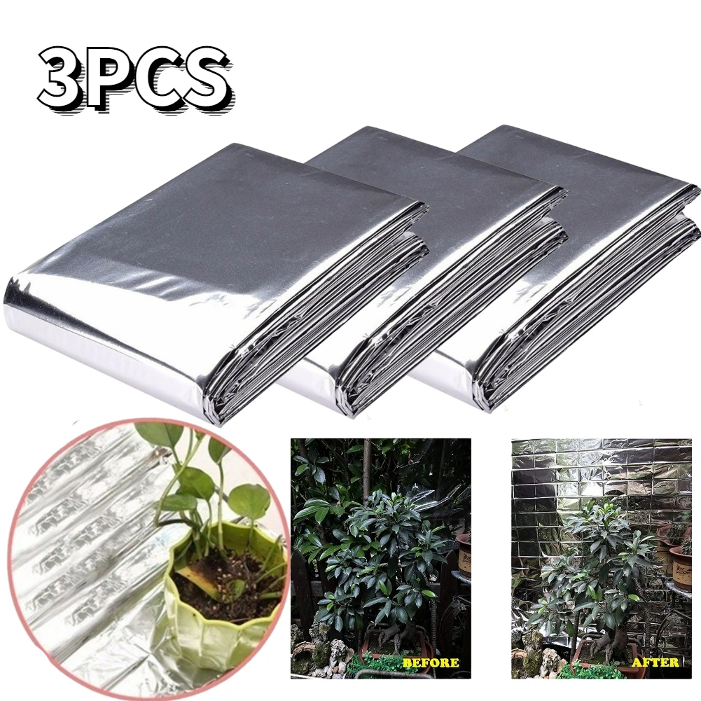 1/2/3PCS Silver Highly Reflective Mylar Films 210x120cm for Grow Tent Room Garden Greenhouse Farming Increase Plant Growth