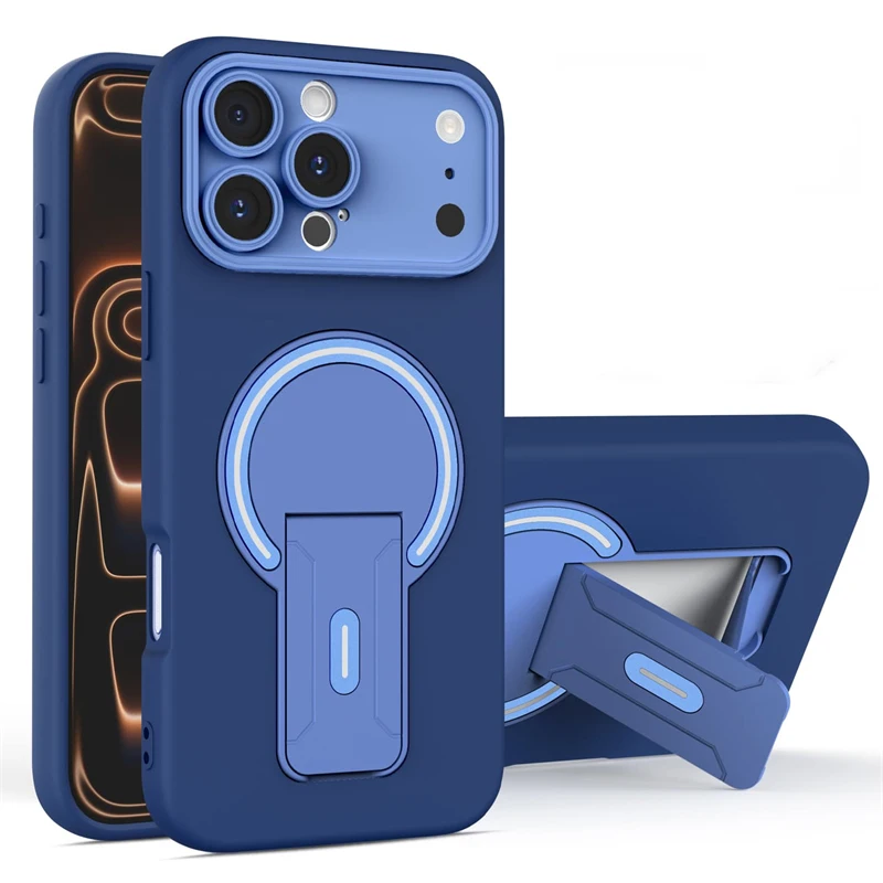 Étui de luxe pour Magsafe, support magnétique pliable mat 2 en 1, pour iPhone 11 12 13 14 15 16 17 Pro Max Plus, housse de Protection de l'appareil photo