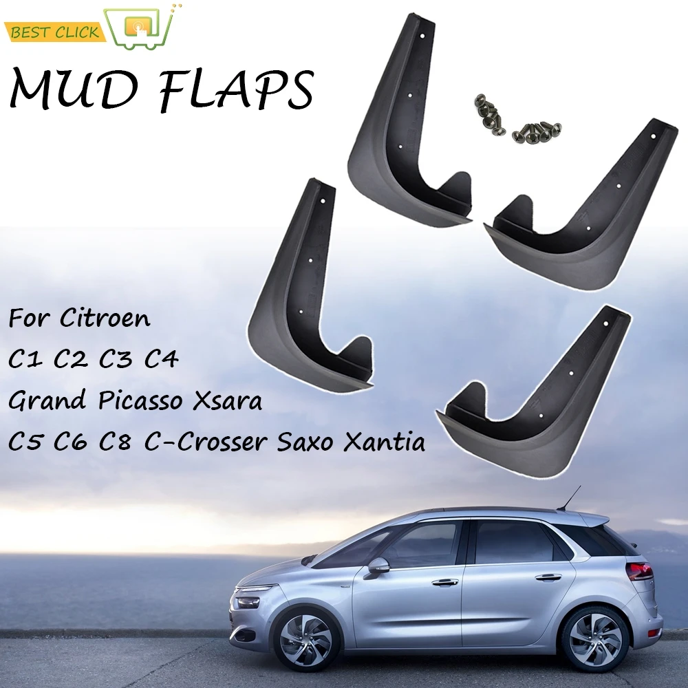 Guardas do respingo das abas da lama, Mudflaps para Citroen, C1, C2, C3, C4, Picasso principal, C5, C6, C-Crosser, C-Zero, Saxo, Xantia, DS3, DS4, DS5