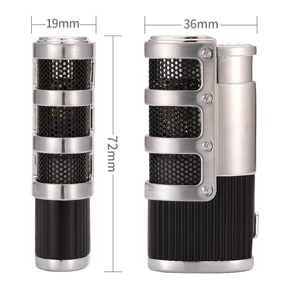 Luxury3 Jet Torch Cigars Lighter Windproof Metal Pocket Lighters Butane Refillable Flame Gas Lighter W/ Cigar Punch
