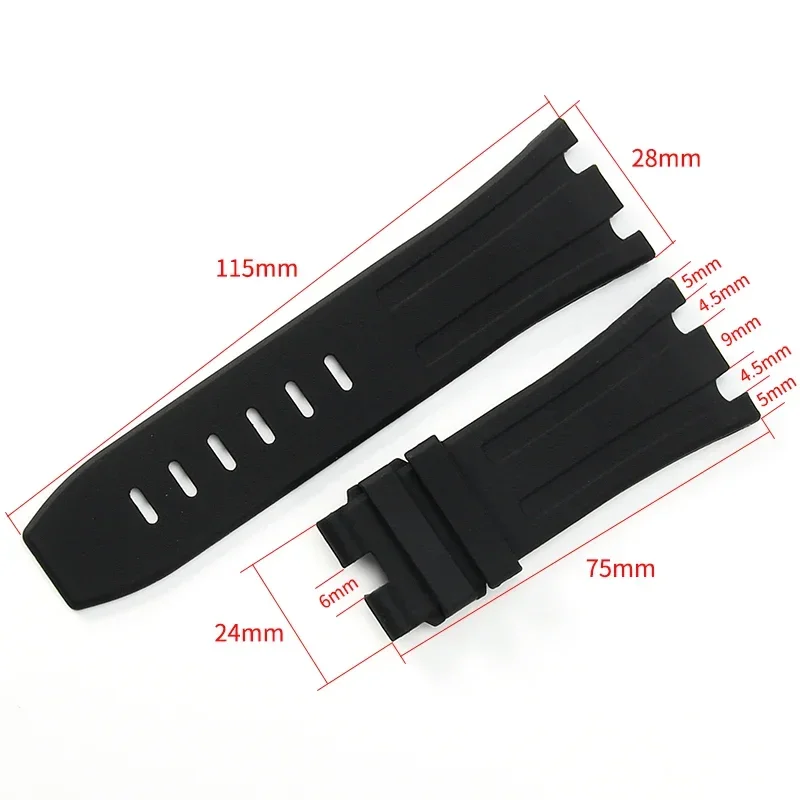 Silicone Watch Strap for AP Royal Oak Offshore 15710 15703 Waterproof Sweet-Proof Rubber Watch Band Accessories 28mm Wristband