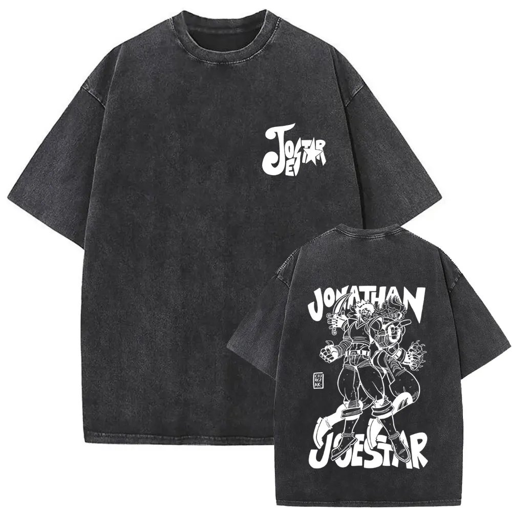 غسلها خمر أنيمي جوجو مغامرة غريبة الجرافيك تي شيرت ديو براندو طباعة تي شيرت الرجال النساء عادية القطن ريترو تي شيرت #4