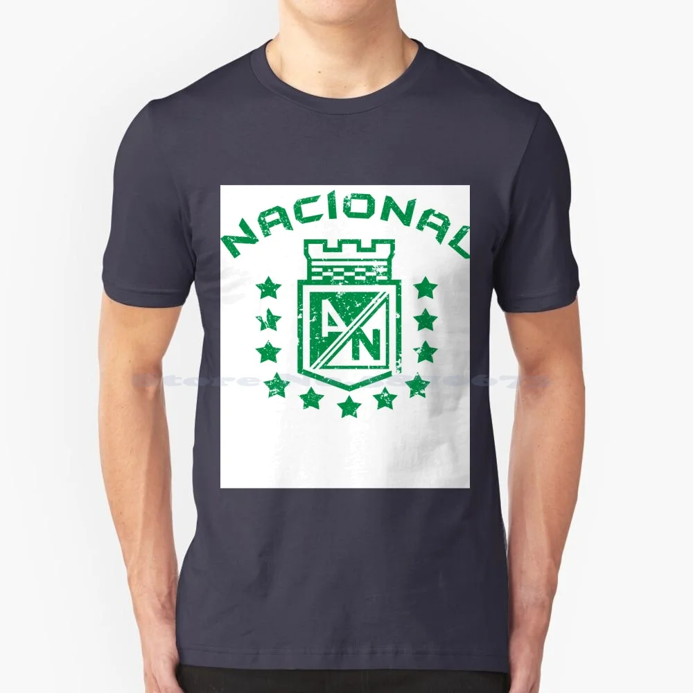 Nacional Medellin Colombia Camiseta Tshirt Futbol T Shirt 100% Cotton Tee Nacional Medellin Futbol Cafetero Colombiano