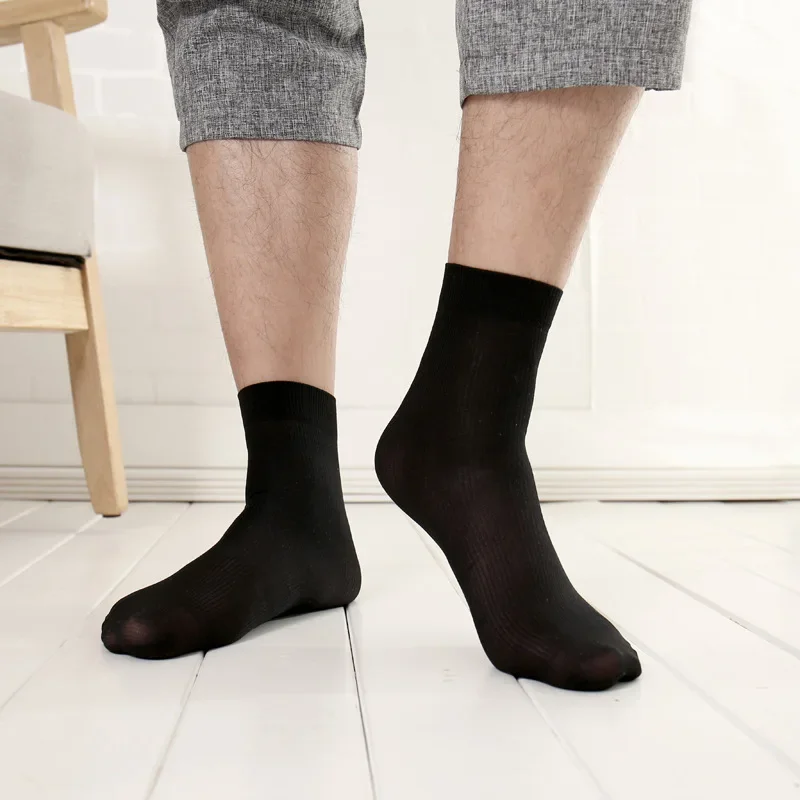 Calcetines cortos de seda fina de nylon elástico para hombre, medias transpirables de estilo casual, con estampados guays, 5 pares por lote, nueva colección verano