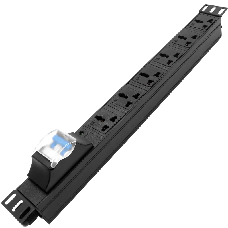 Network Cabinet Rack Aluminum Alloy PDU Power strip 16A/32A Air Switch 4000/8000W 6 Units Universal Outlet Industrial Socket