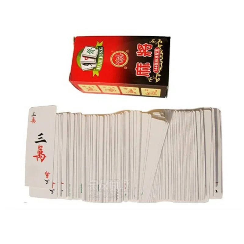 Paper portable Mini Mahjong Playing Cards game 148 cards & 2 dice Chinese Traditional mahjong Board game