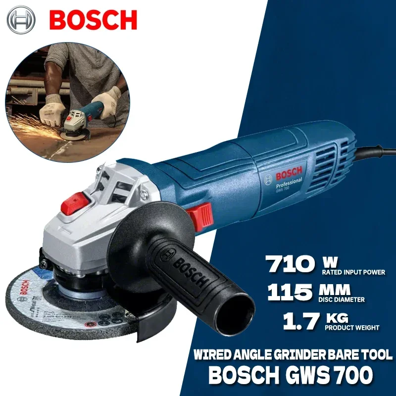 

BOSCH GWS 700 Wired Angle Grinder 220V 115mm Disc For Wood Metal Cutting Polishing 12000rpm Professional Power Tools GWS700