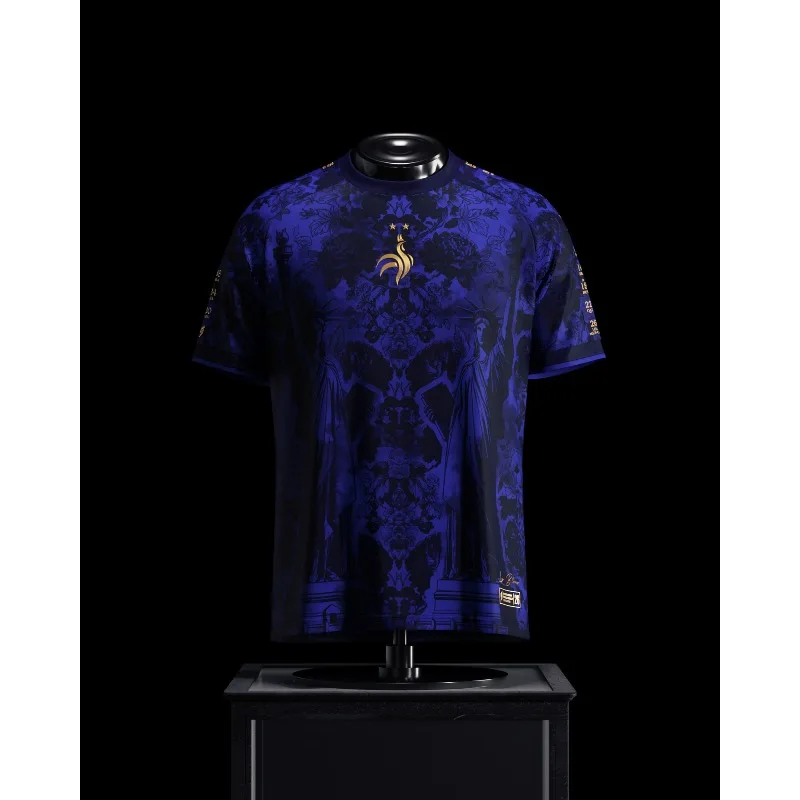 Assisting World Football Events, French Creative Concept Jersey, Summer Jersey Designed for Solo Use, 3D Printed jersey soccer