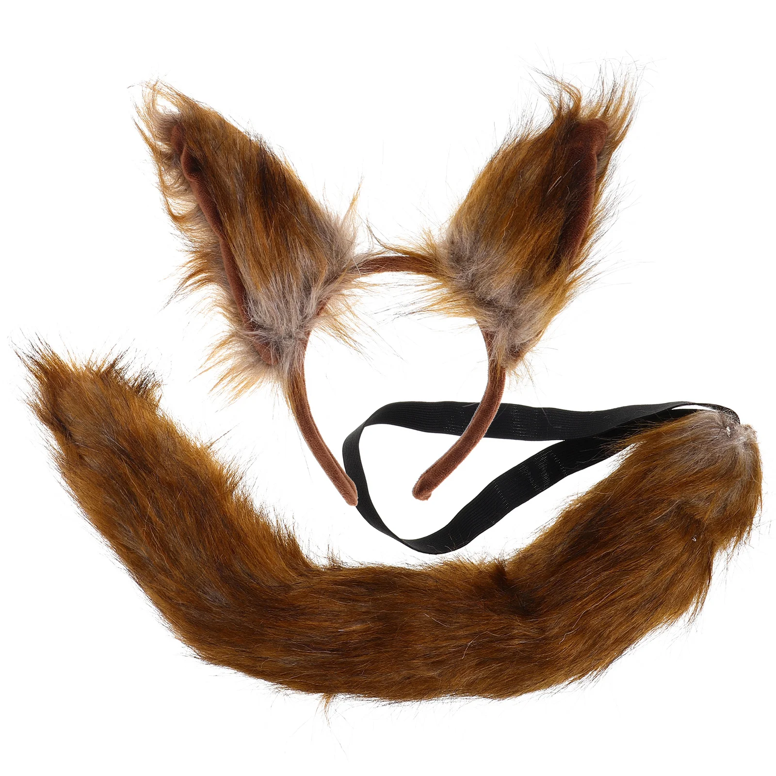할로윈 의상 코스프레 및 테마 축제 재미있는 변장용 사실적인 여우 귀와 꼬리 세트 조절 가능한 머리띠