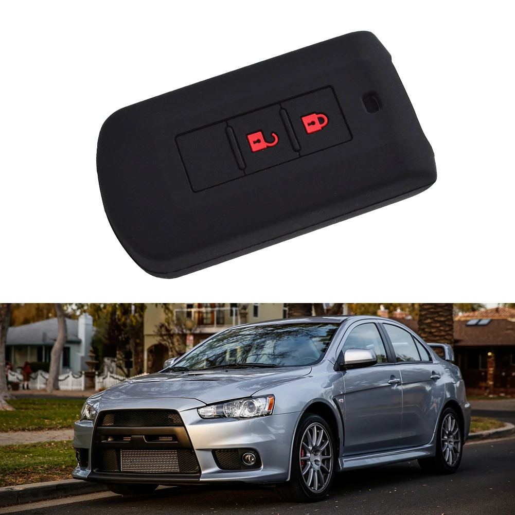 

Key Cover Key Case Remote Fob Silicone For Mitsubishi Outlander For Mitsubishi Pajero Sport Black For Mitsubishi L200