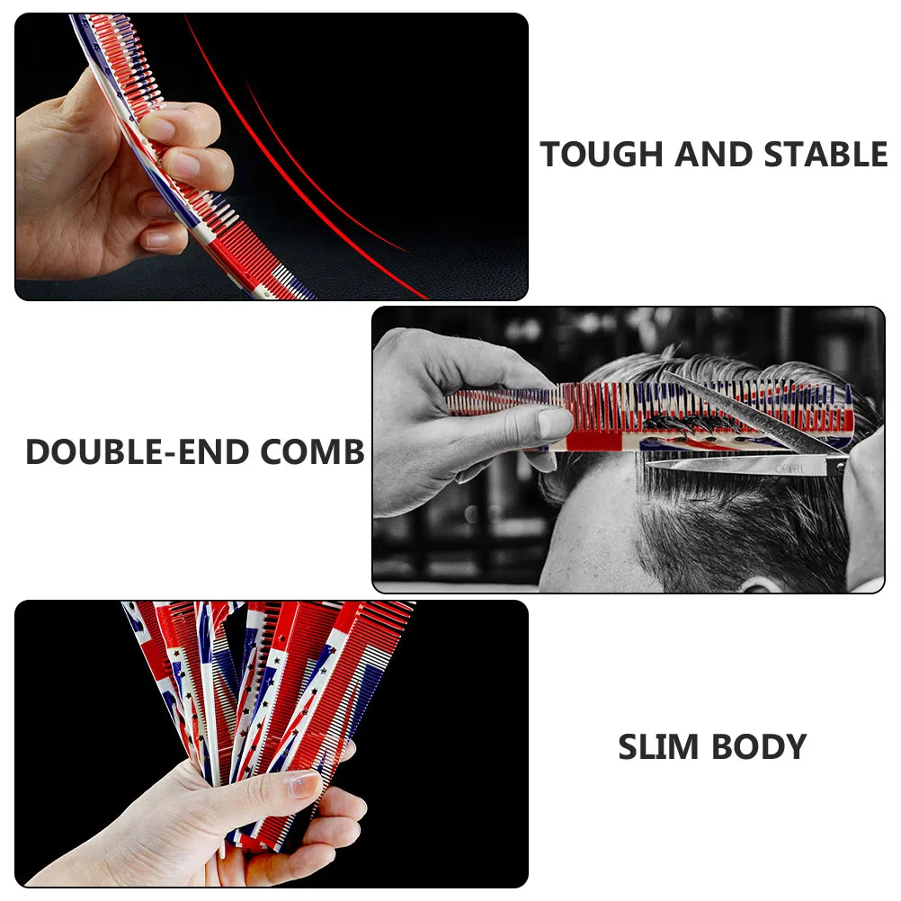 

6pcs Rainbow Comb Plastic Barber Combs For Hair Cutting Styling Fine Tooth Detangling Brush Anti-Static Salon Comb Hairdressing