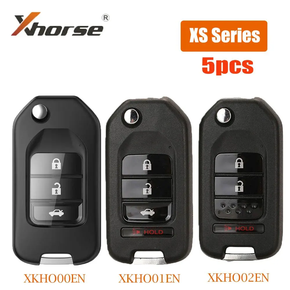 

5pcs Xhorse Wire Remote Control Key XKHO00EN/XKHO01EN/XKHO02EN 4 Buttons VVDI Universal Car Remote Key for Honda Type Car Keys