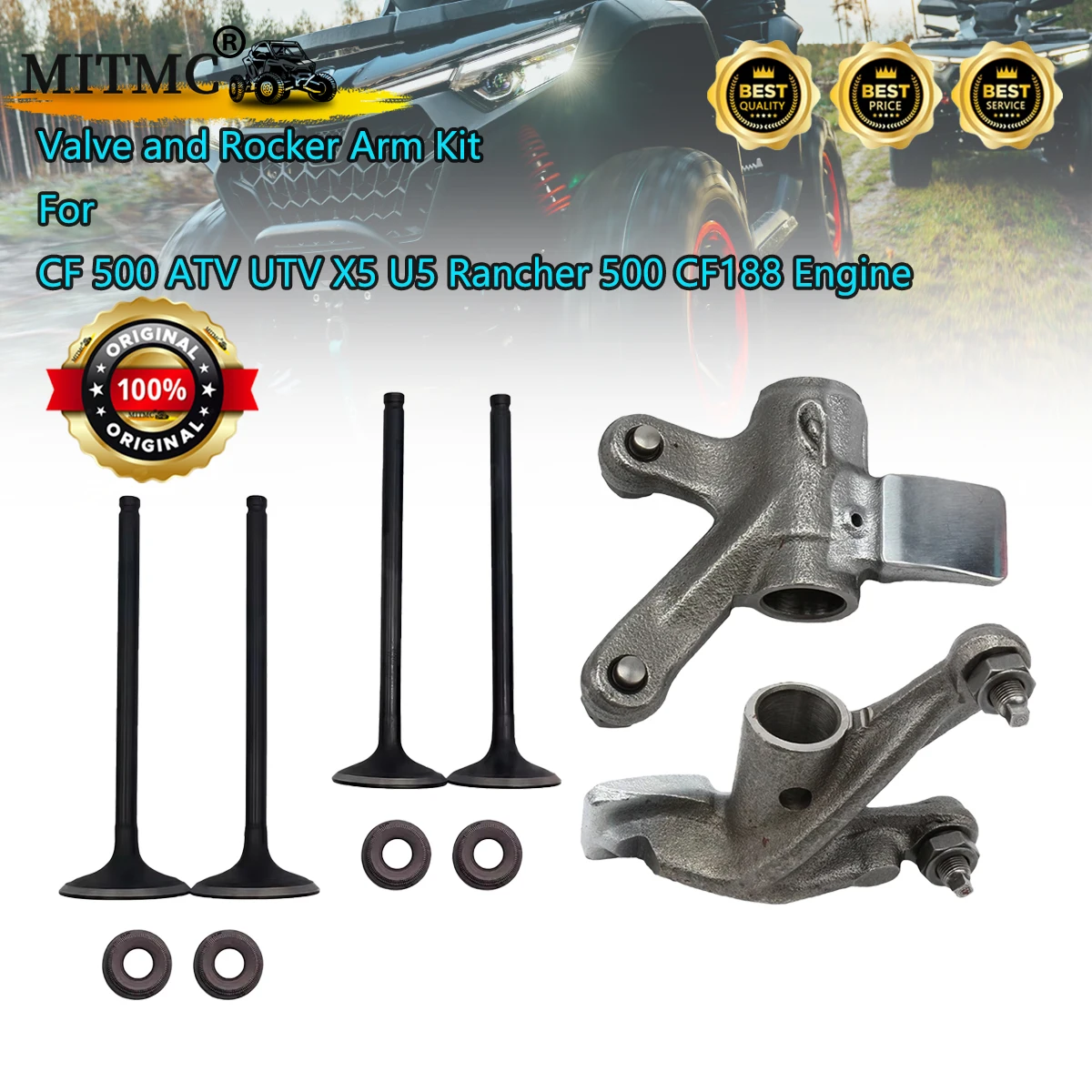 

Valve and Rocker Arm Kit For CF 500 ATV UTV X5 U5 Rancher 500 CF188 Engine 0180-021100 0180-021200 0180-022004 0180-022005