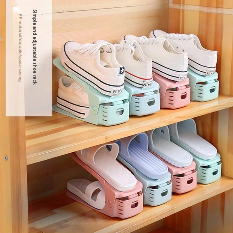 10 pcs Storage shoe double-layer shoe holder three adjustable levels home for organizing slippers shoe cabinet shoe storage rack