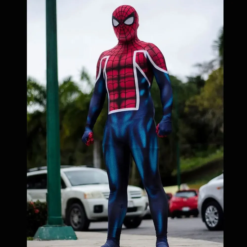 Reino Unido Spiderman Cosplay para adultos e crianças, Halloween, super-herói, terno Zentai, bodysuit masculino, macacão de festa, jogo, homens, meninos