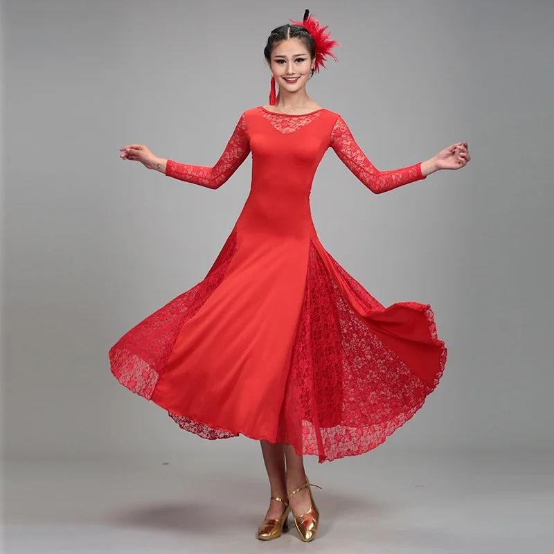 New Modern Dance Dress Ballroom Dance Practice Skirt Waltz Exercise Clothing Square Dance Swing Skirt 070