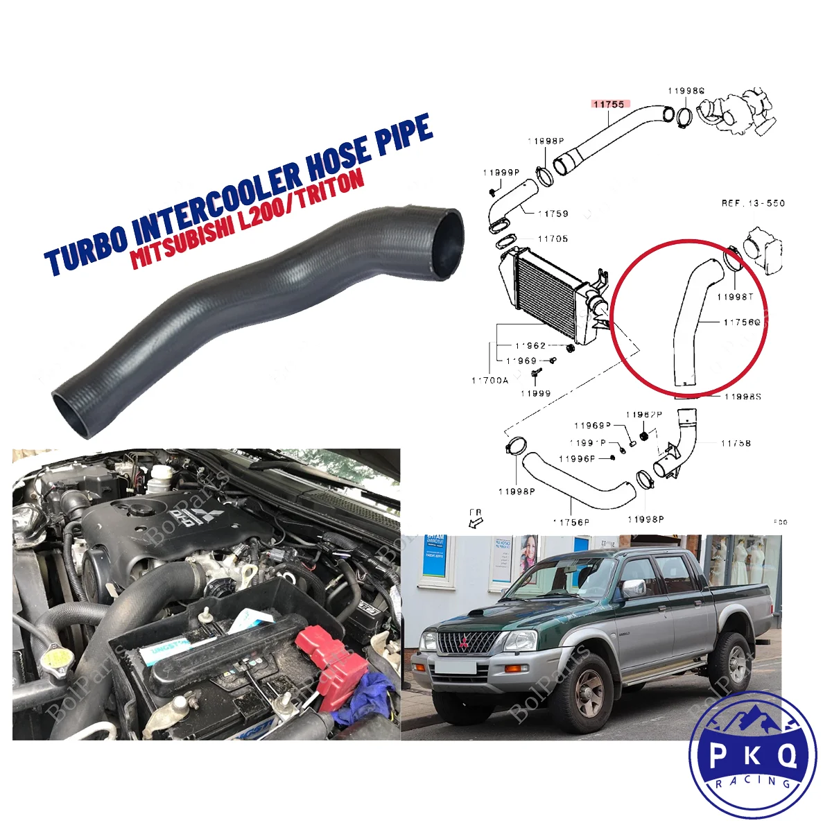 

Шланг турбоинтеркулера для Mitsubishi L200/Triton 4WD 1505A088 1505A850