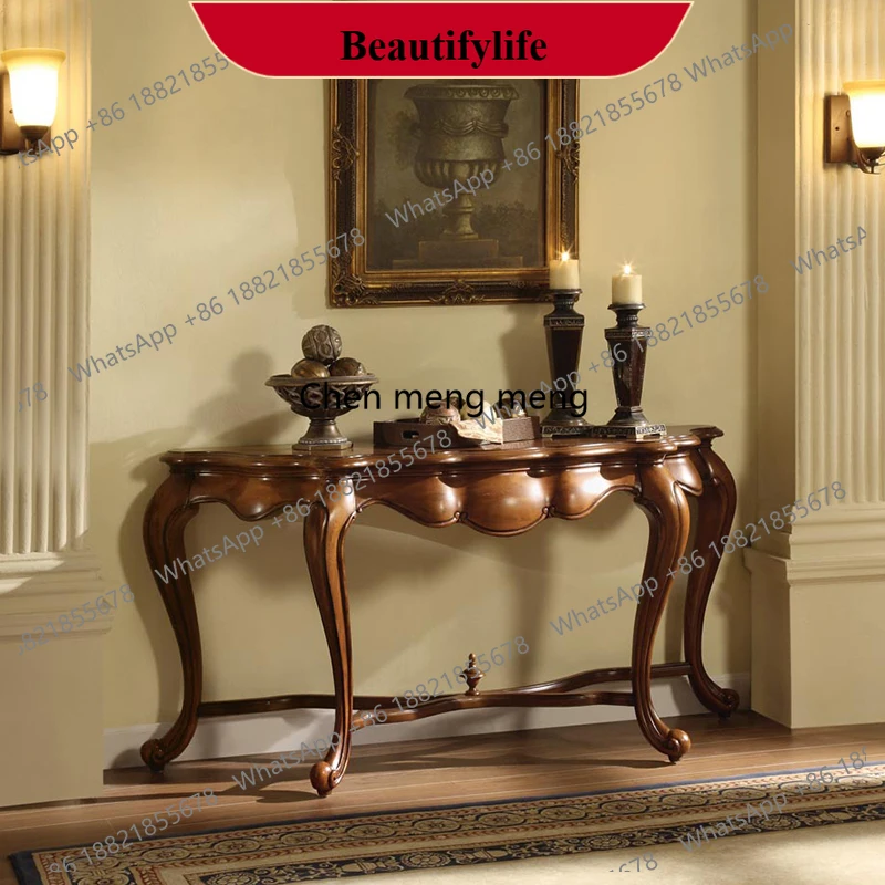 

Q178 Американский изогнутый входной столик, бытовой входной столик у стены, полностью украшенный резной диван со спинкой нескольких