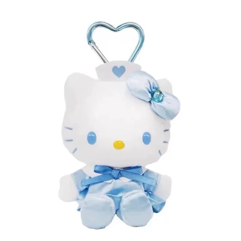 Kawaii Sanrio Hello Kitty nic ange infirmière en peluche jouet télescopique porte-clés sac à dos pendentif accessoires filles Festival thème cadeaux