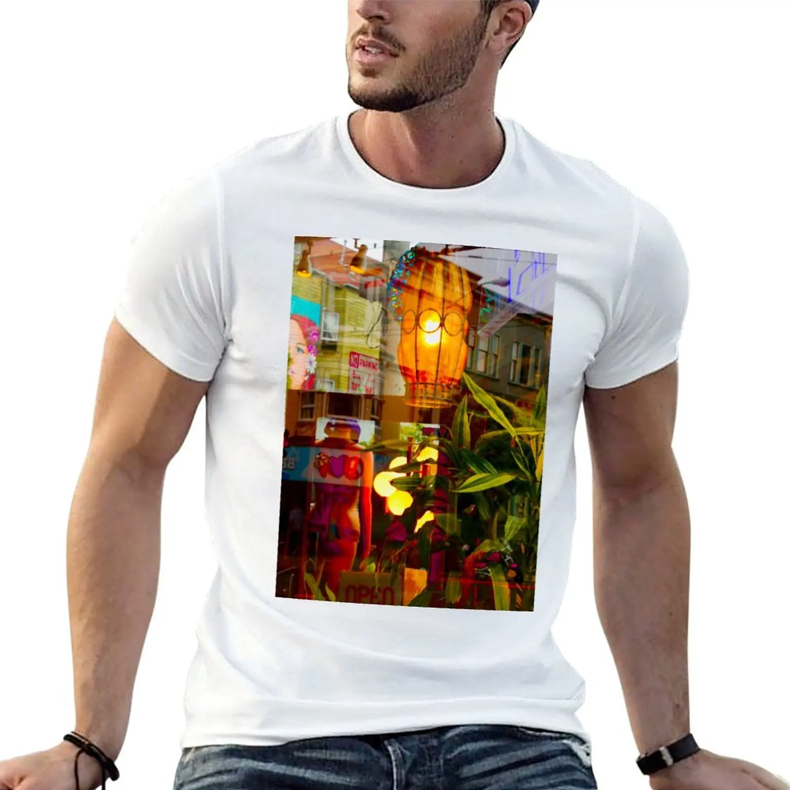 Camiseta Haight-Ashbury Collage, camiseta de algodão, pacote de camisetas de algodão masculinas, camisetas engraçadas 100% masculinas