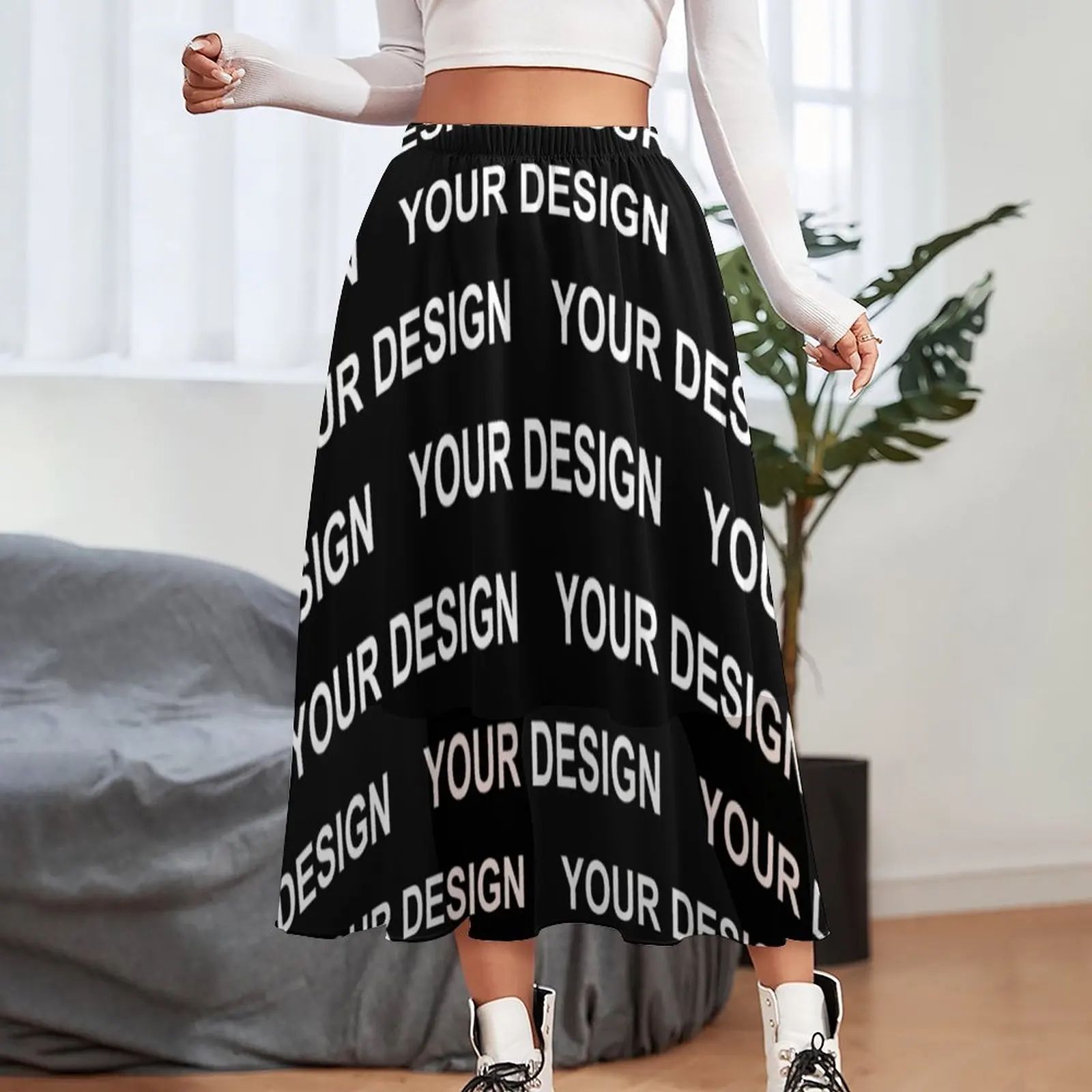 Add Design Customized Skirt Custom Made Your Image Cute Boho Skirts Elastic Waist Print Aesthetic A-line Skirt Big Size 2XL 3XL