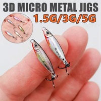 Micro Sized Iron Plate Bait 1.5/3/5g 3D Mini VIB Lure Metal Cast Jig Spoon Pesca Fish Micro Sequin Fishing Lures Artificial Bait