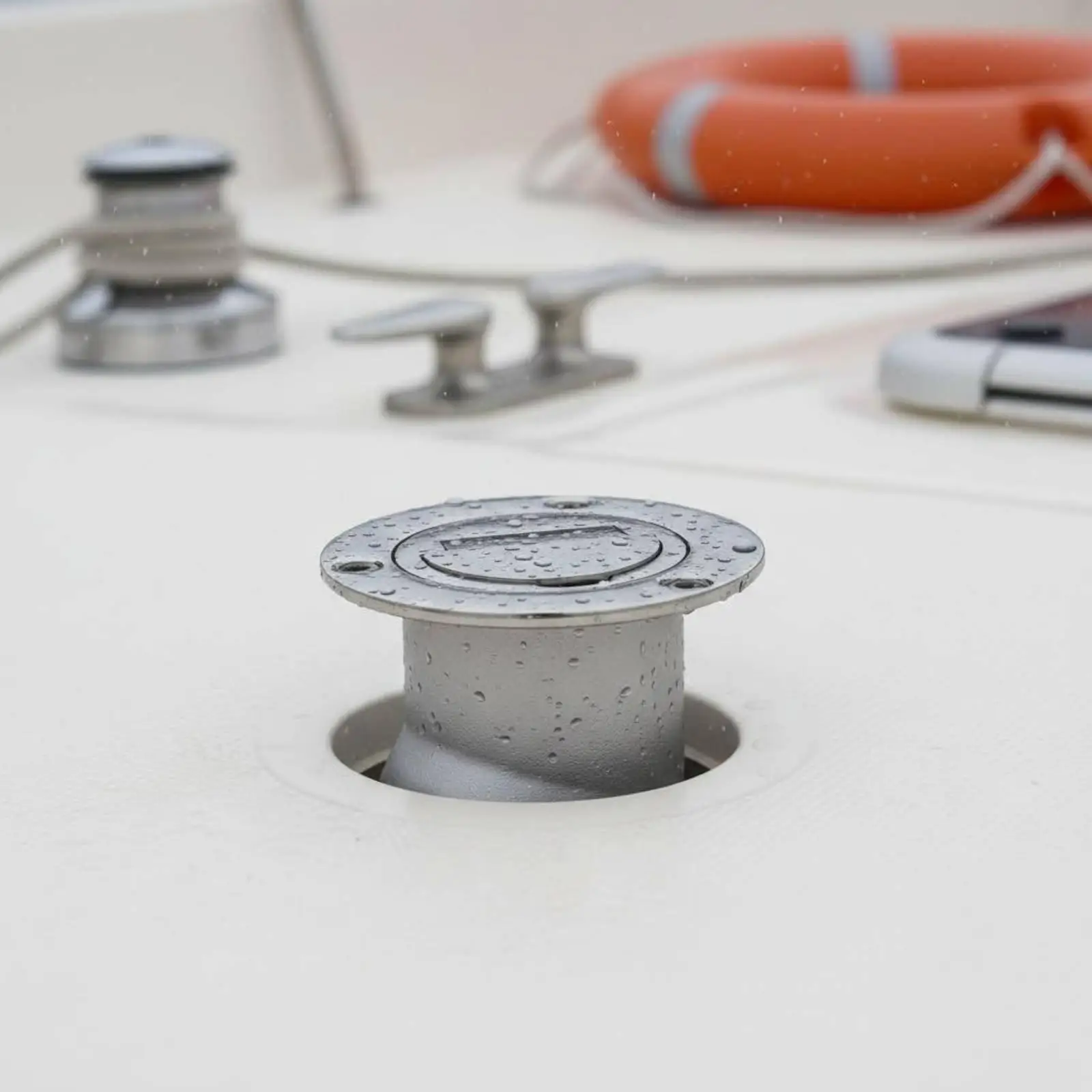 Marine Fuel Filler Cap 316 Stainless Steel Angled Petrol Deck Neck Secure Refill for Boat RV Owners view 4