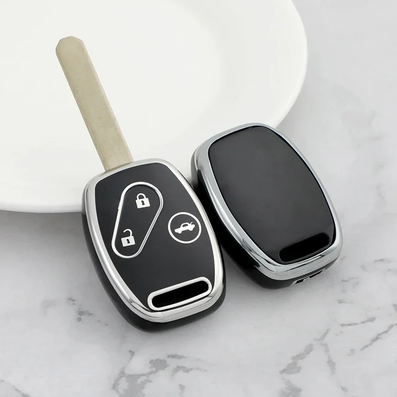 For Honda Accord Civic Fit Freed StepWGN CR-V 2/3/4 Buttons TPU Car Key Case Cover Keyless Fob Shell Holder Protector