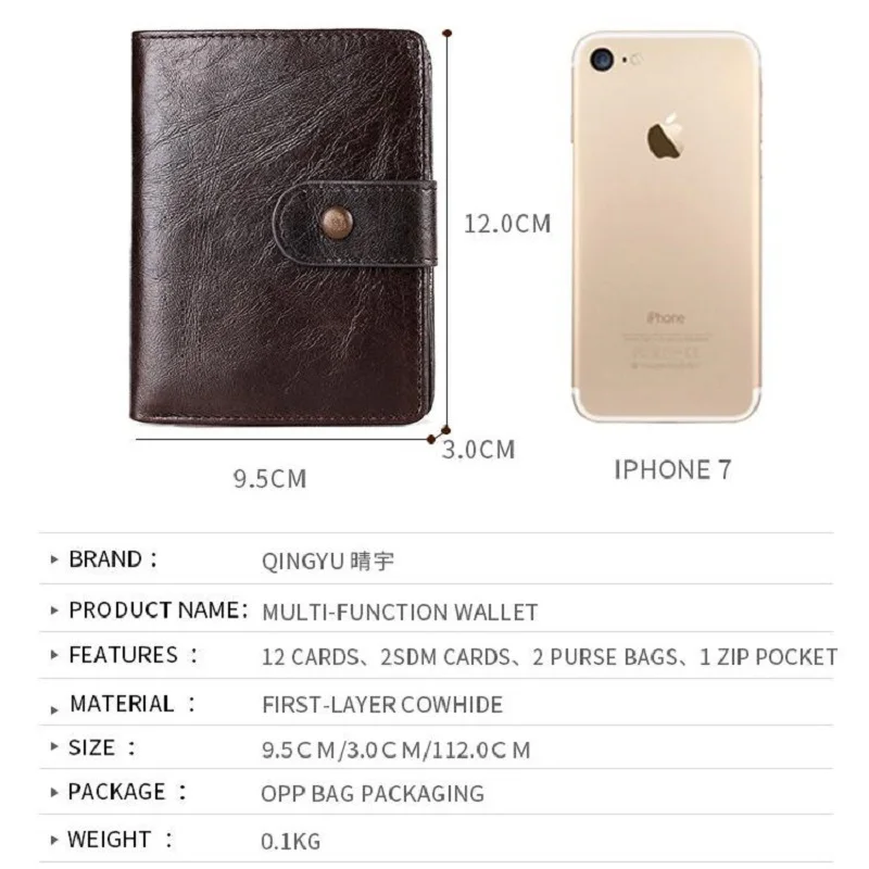 Men's RFID Blocking Bifold Wallet Soft Genuine Leather Secure and Durable Extra Capacity Purse with ID Window Zipper Coin Pocket