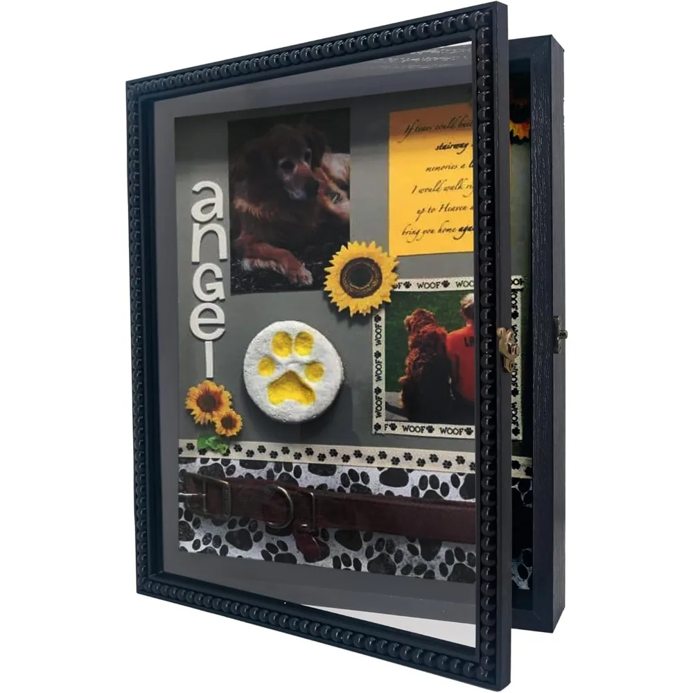 

Рамка для теней в память о домашних животных, рамка для домашних животных 11x14, витрина для кошачьей бирки, ошейник и фото, как потери, памятная память для домашних животных, хранилища