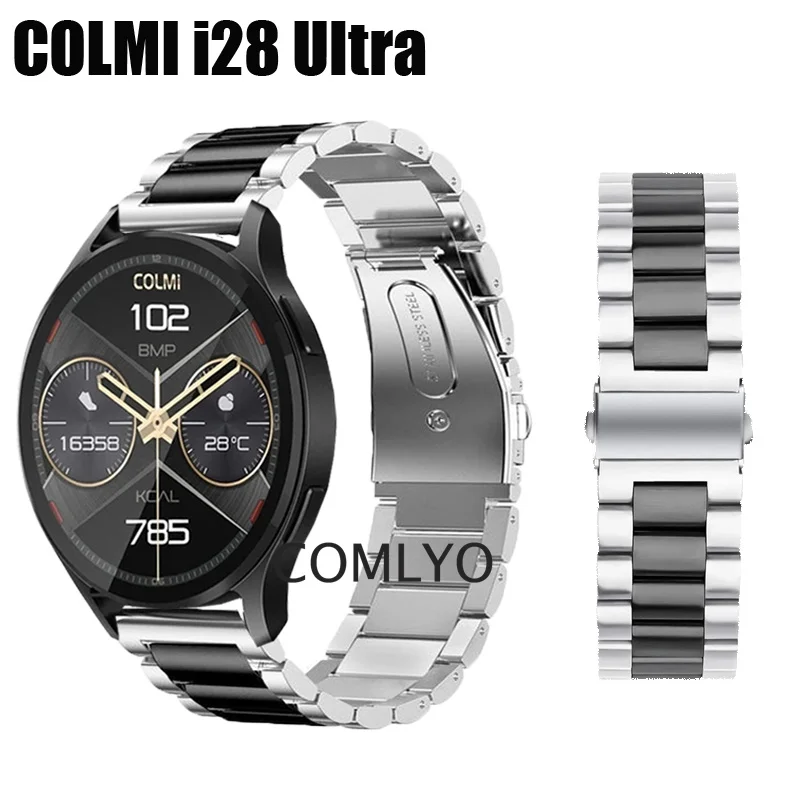 

Metal Band For COLMI i28 Ultra Smart Watch Strap Stainless Steel Bracelet Men Belt