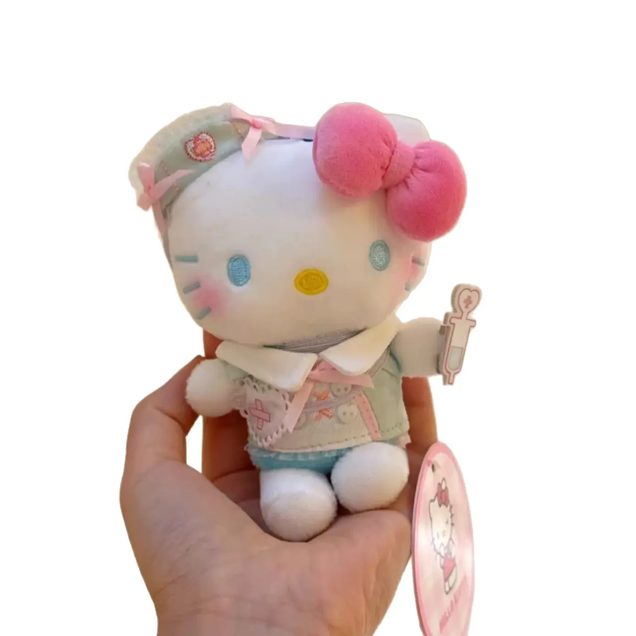 2025 Hello Kitty Cute Blue Visor Blue Backpack Pants Keychain Car School Bag Pendant Kids Plush Toy Keyring Birthday Gift