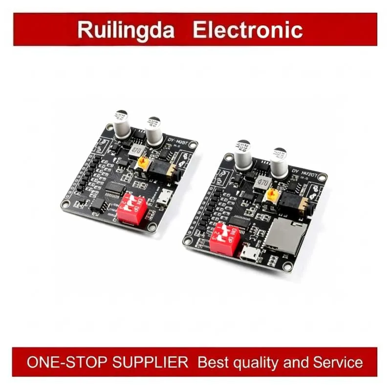 12/24V Voice Playback Module Triggered One-to-One Serial Port Control TF Card Storage 10/20W HV8FHV20T for Electronic Projects