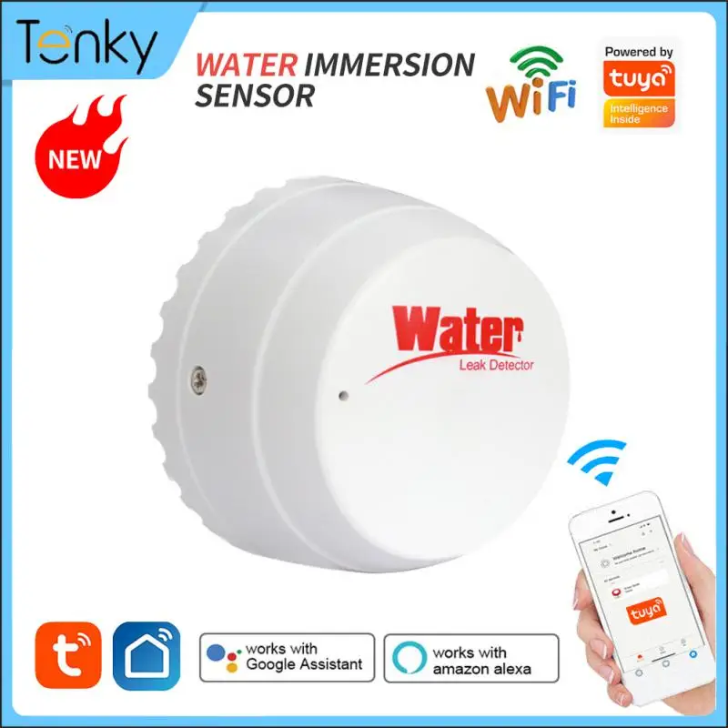 Tenky Tuya WiFi Water Leak Detector Flood Sensor Tank Full Water Alarm Smart Home APP Remote Monitor Overflow Security Alert