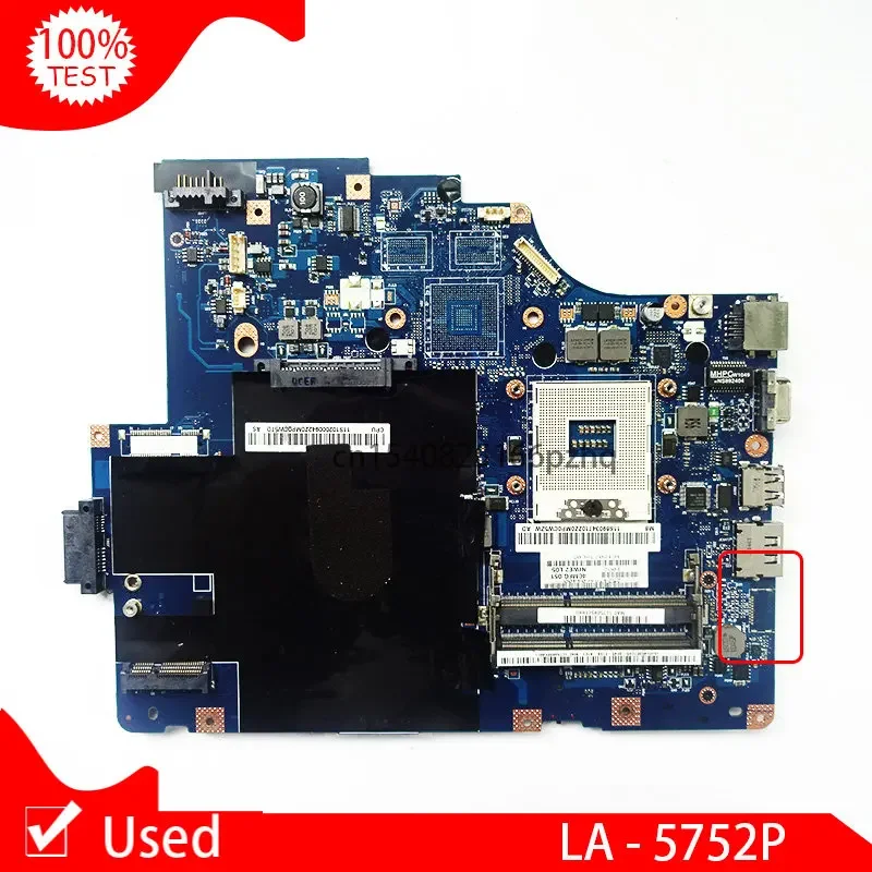 

Used Laptop Motherboard For Lenovo G560 Z560 NIWE2 LA-5752P Rev:1.0 Mainboard DDR3 HM55 Main Board