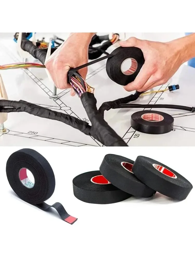 Ruban adhésif en tissu Coroplast résistant à la chaleur et ignifuge, 15 mètres, pour la protection des faisceaux de câbles de voiture