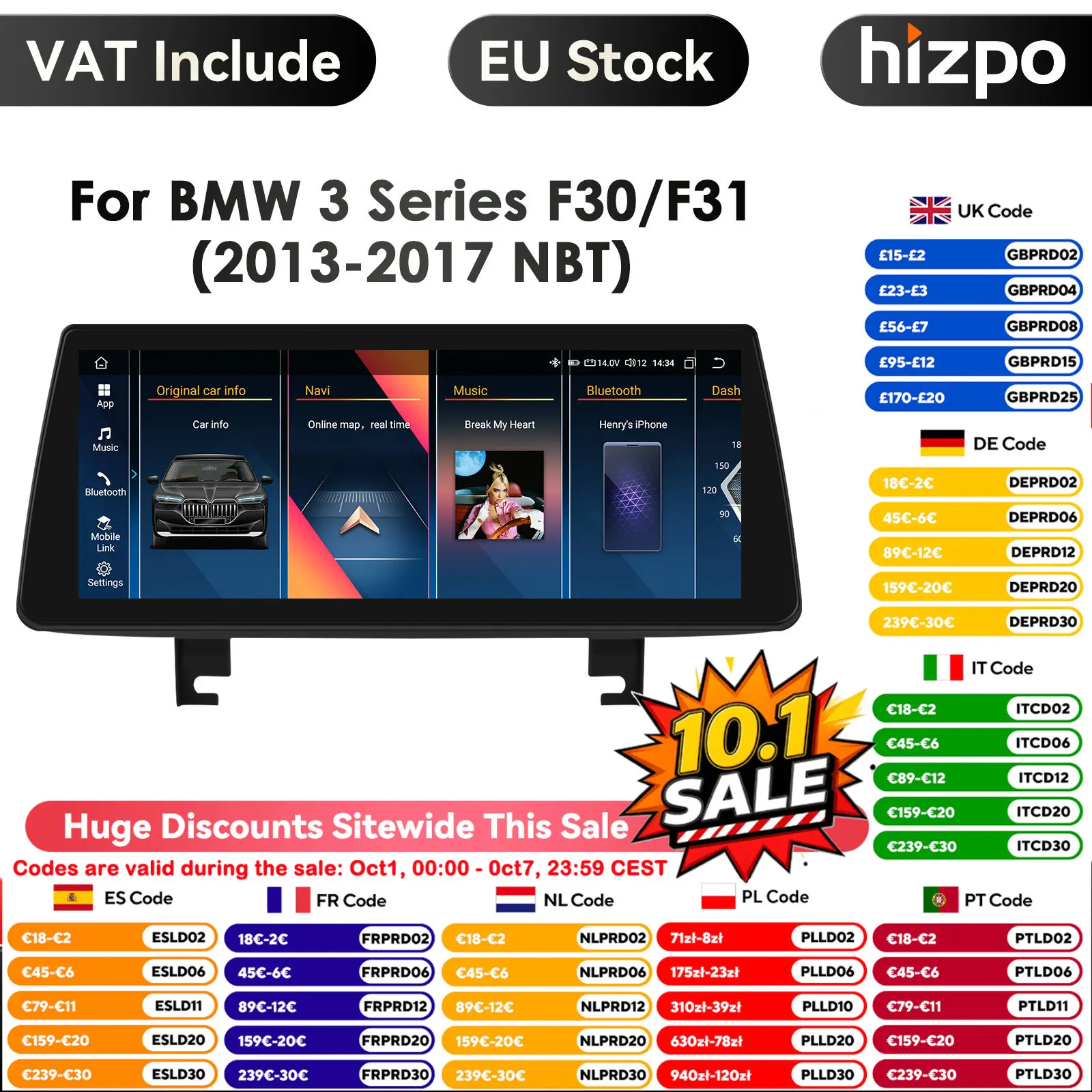 10.25 QLED schermo 2din Android autoradio lettore Video multimediale per BMW 3 BMW serie 4 F30 F31 NBT GPS Navi Carplay Auto 4G RDS