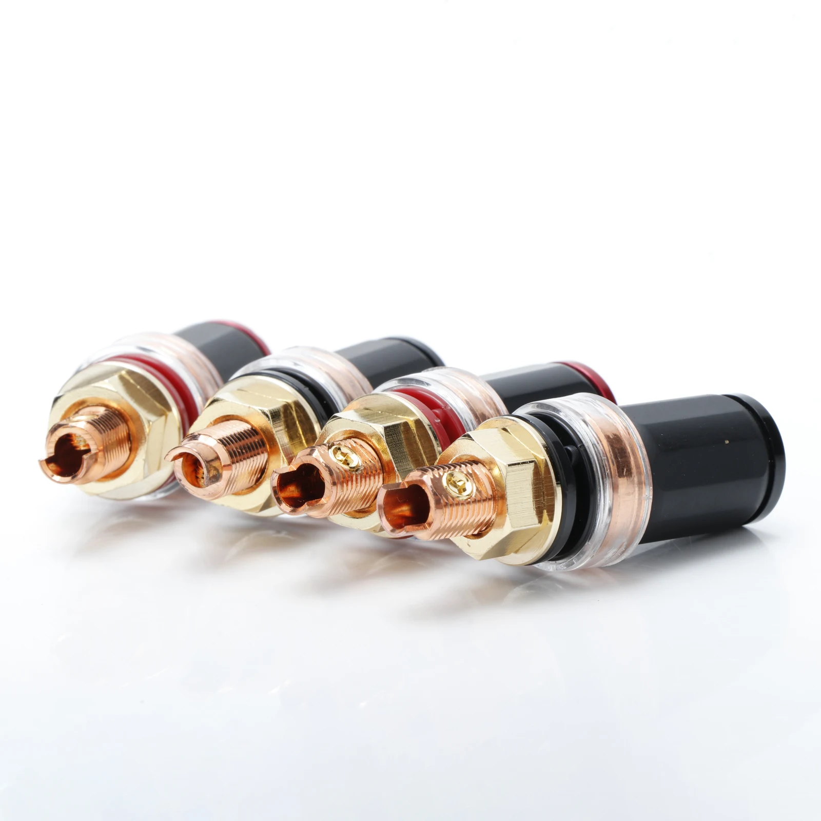 HIFI Speaker Binding Post no solder Nickel Gold Plated Horn terminal Female Banana Connector HIFI Audio amplifier socket