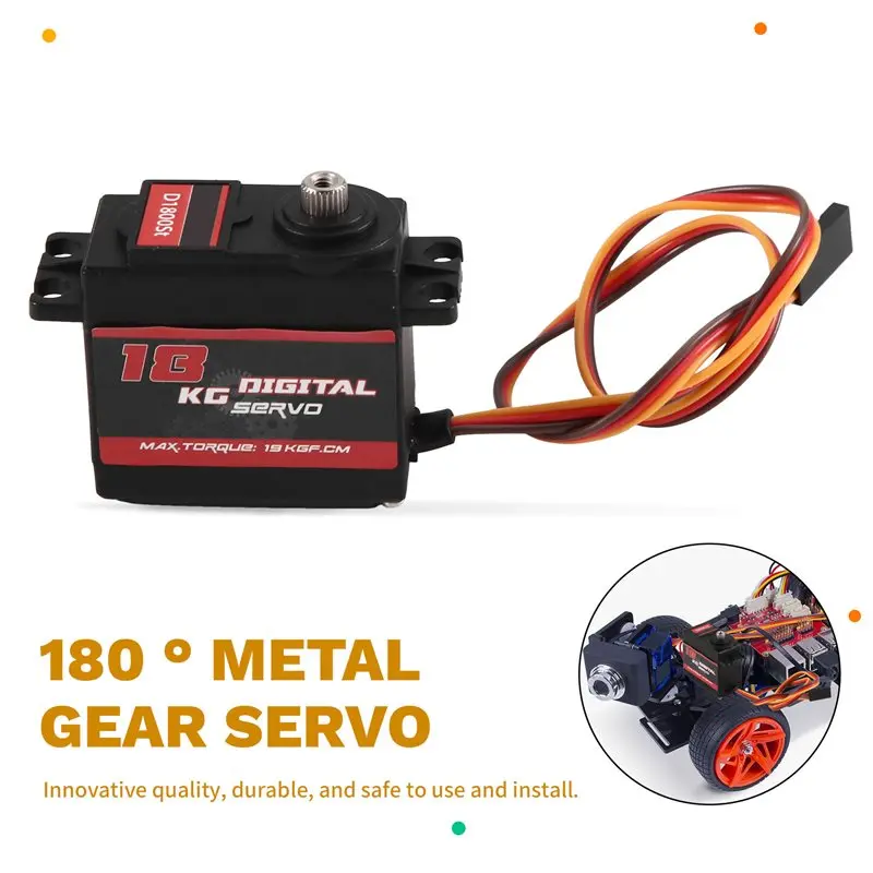 MACH-18KG RC Digital Servo Motor 180° Metal Gear Servo High Speed High Torque Servo For Smart Car Robot Boat RC Helicopter