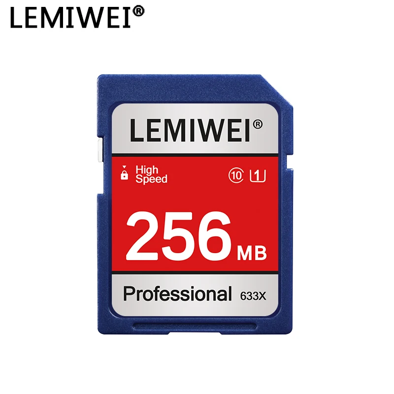 بطاقة ذاكرة Lemiwei 256 ميجابايت 512 ميجابايت 1 جيجابايت 2 جيجابايت بطاقة SD عالية السرعة احترافية 633x بطاقة تخزين U1 فئة 10 UHS-I للكاميرا