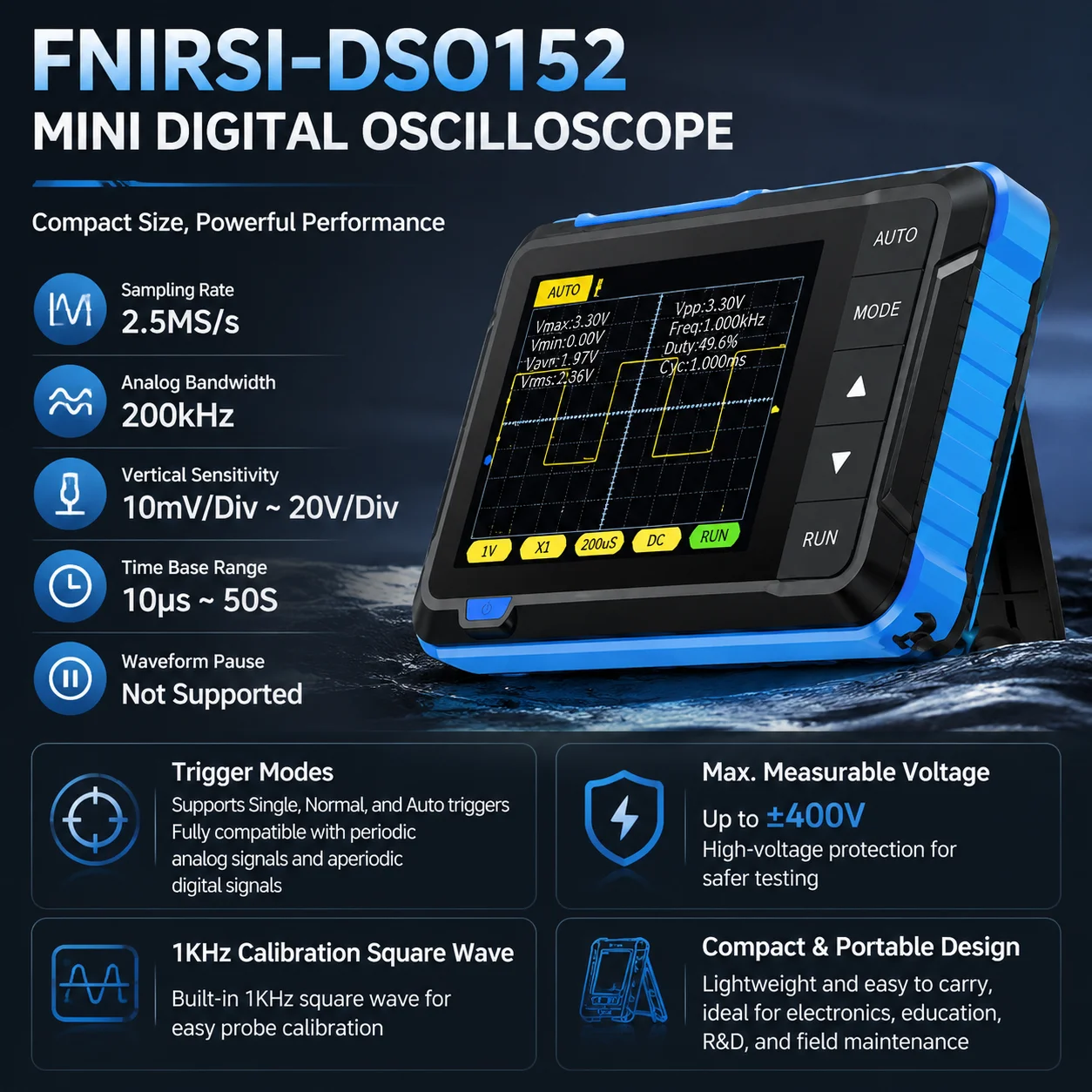 FNIRSI DSO-152 Mini Handheld D - đánh giá và giá Oscilloscope Dso Mini