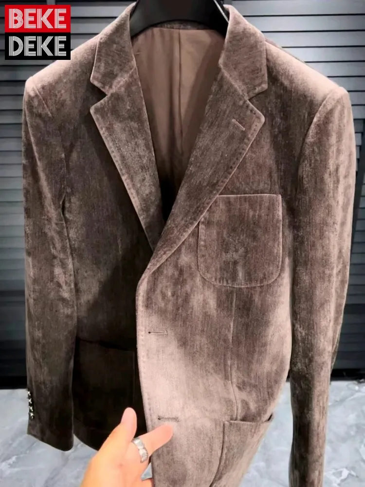 

Spring Autumn Mens Suit Jacket Single Breasted Daily Business Casual Outerwear Office Men New Fashion Comfortable Blazer Coat