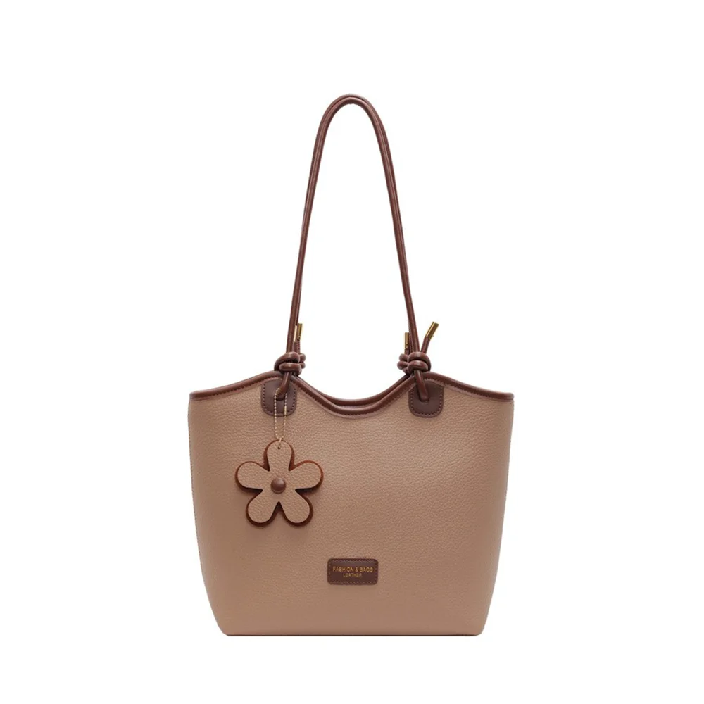 

Retro Women's Shoulder Bag Large Capacity Lightweight Single-shoulder Bag PU Leather Waterproof Student Tote Bag Work Travel