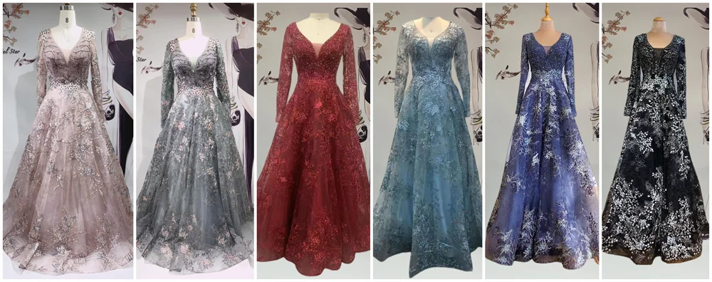 Dubai Muslim Long Luxury Evening Dresses Gowns 2021 Beading A-Line Sparkle For Woman Wedding Party Formal Gowns HO1062