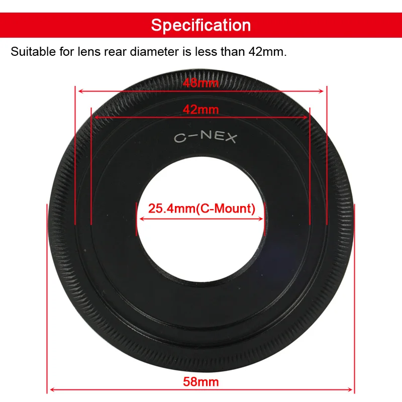 C-NEX Adapter For C Mount lens to Sony NEX E mount Camera NEX-5 A6000 A6300