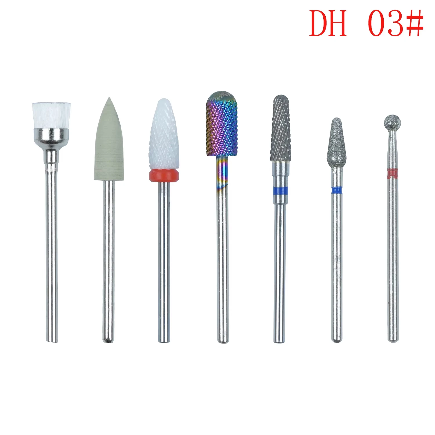 7 pezzi/set kit di punte per trapano per unghie in ceramica frese elettriche per manicure per rimozione smalto gel e strumenti per forniture per unghie
