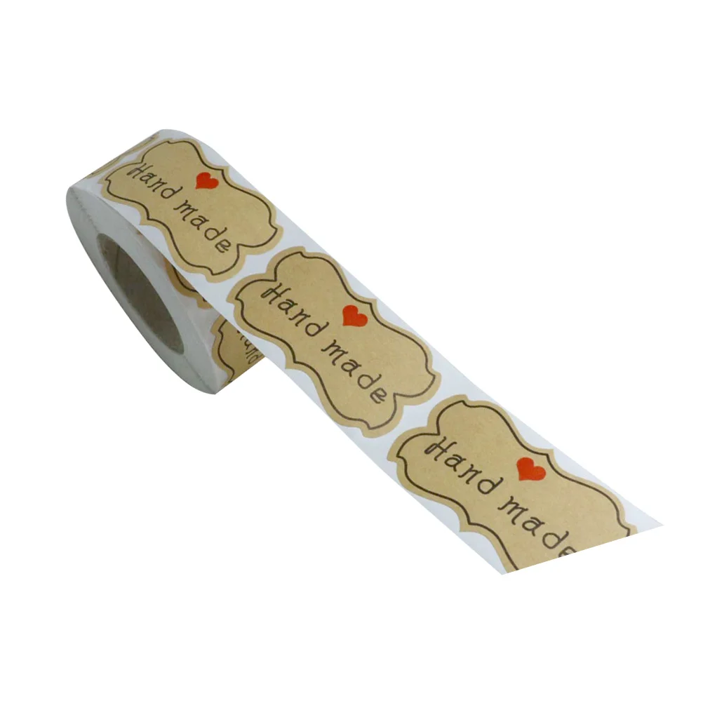 

250Pcs Kraft Paper Sealing Stickers Letter Alphabet Printed Self Adhesive Candy Bag Label for Gift Box Party Decoration